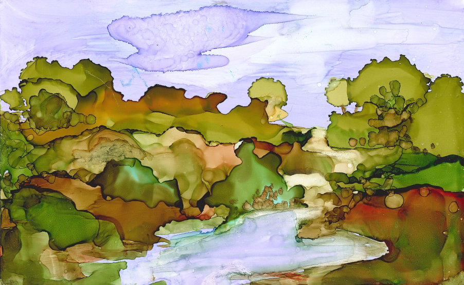 Creating Landscapes with Alcohol Inks